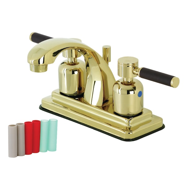 Kingston Brass KB4642DKL 4-Inch Centerset Bathroom Faucet with Retail Pop-Up, Polished Brass KB4642DKL - main